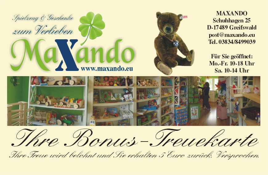 Bonuskarte von MAXANDO in Greifswald