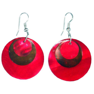 Ohrringe aus Muschel rot-braun
