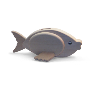 Spardose Fisch aus Holz